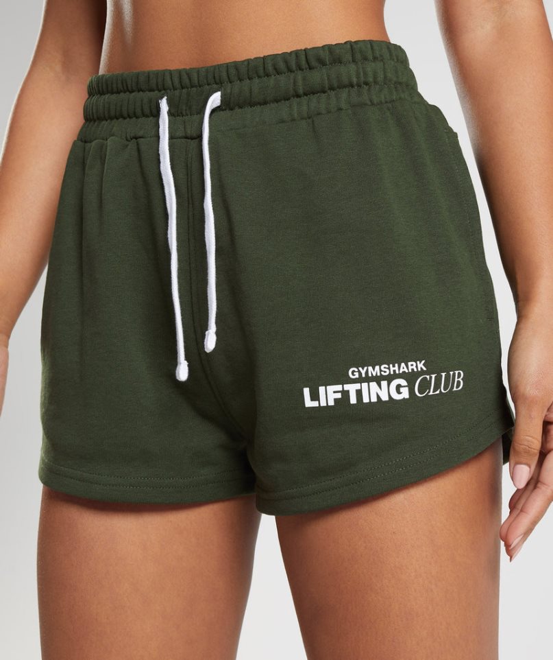 Pantalones Cortos Gymshark Social Club Mujer Verde Oliva | ES3291-QL