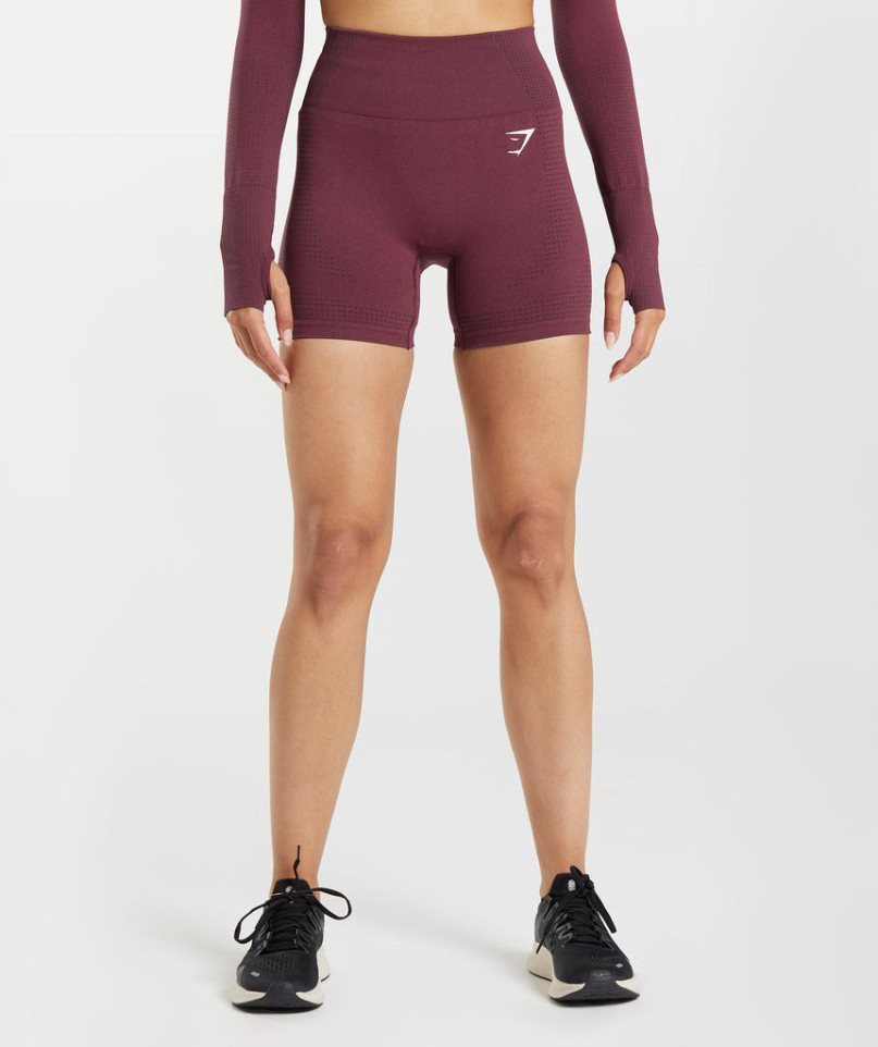 Pantalones Cortos Gymshark Vital Seamless 2.0 Mujer Burdeos | ES1653-UL