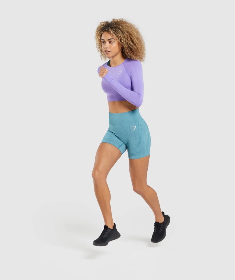 Pantalones Cortos Gymshark Vital Seamless 2.0 Mujer Turquesa | ES4572-WI