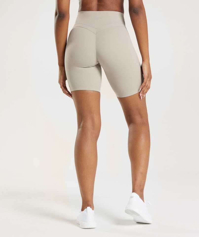 Pantalones Cortos Gymshark Whitney Cycling Mujer Beige | ES4271-JI