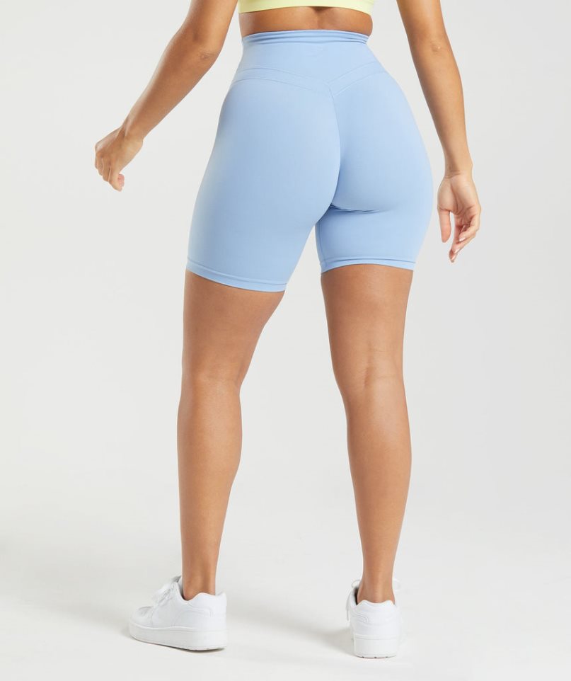 Pantalones Cortos Gymshark Whitney Cycling Mujer Azules Claro | ES5032-KN