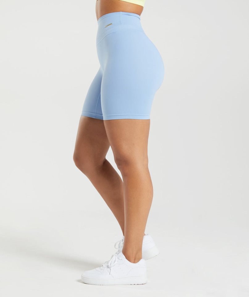 Pantalones Cortos Gymshark Whitney Cycling Mujer Azules Claro | ES5032-KN