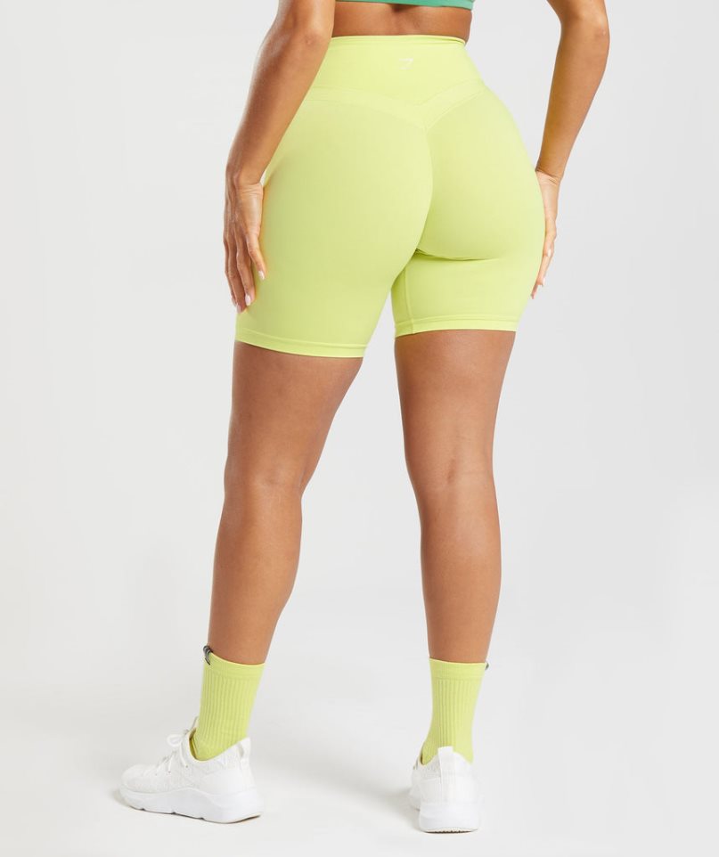 Pantalones Cortos Gymshark Whitney Cycling Mujer Amarillo | ES5970-YA