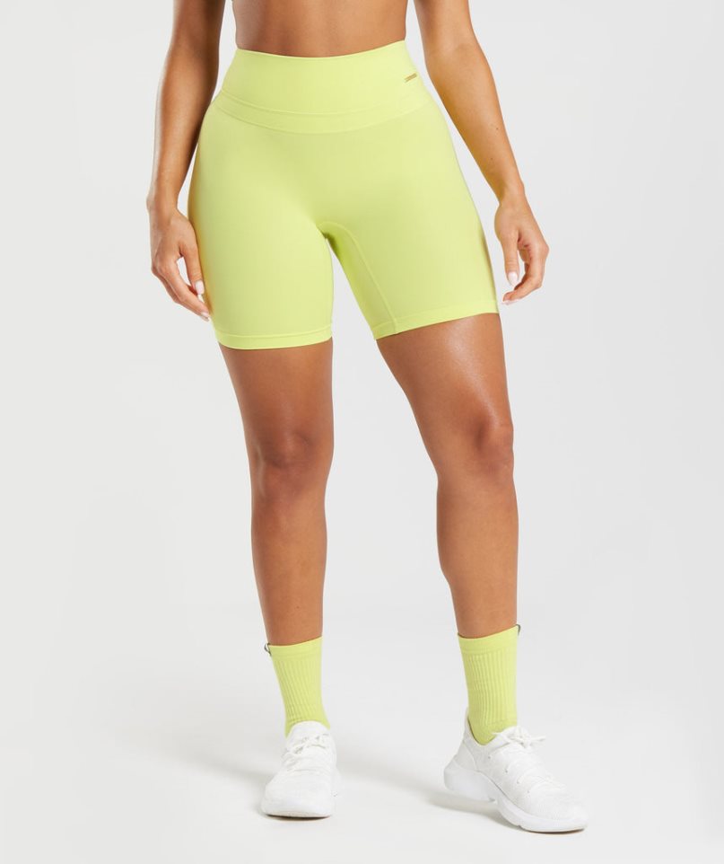 Pantalones Cortos Gymshark Whitney Cycling Mujer Amarillo | ES5970-YA