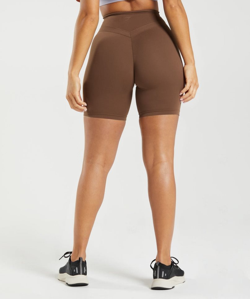 Pantalones Cortos Gymshark Whitney Cycling Mujer Marrones Oscuro | ES9413-YG