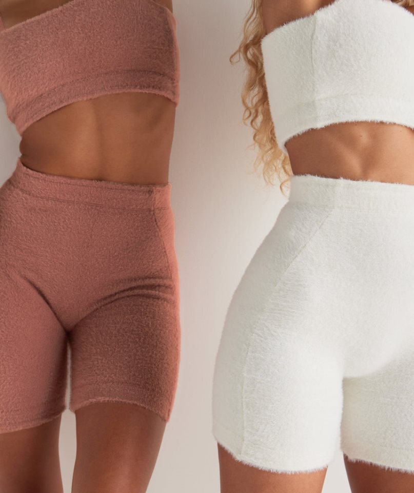 Pantalones Cortos Gymshark Whitney Eyelash Knit Mujer Rosas | ES2986-CS