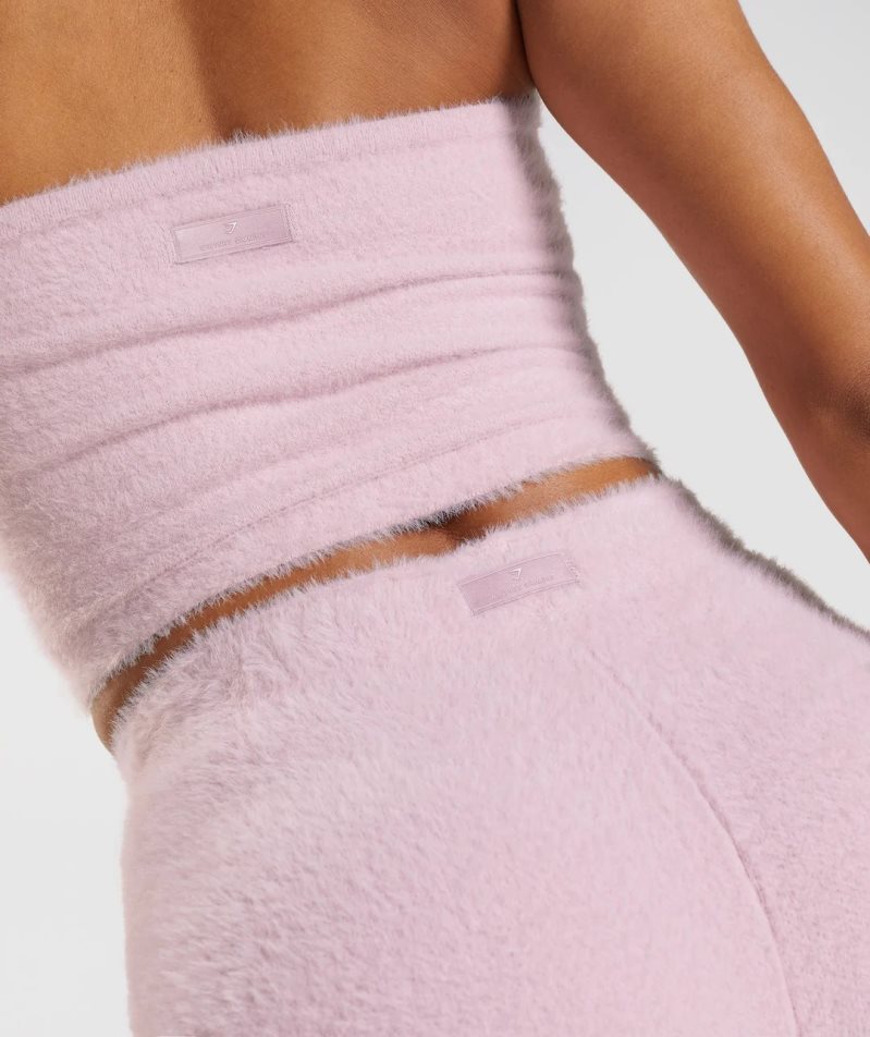 Pantalones Cortos Gymshark Whitney Eyelash Knit Mujer Rosas | ES3015-VY