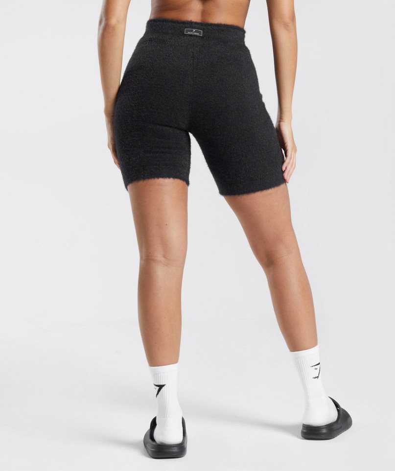 Pantalones Cortos Gymshark Whitney Eyelash Knit Mujer Negras | ES8254-BE