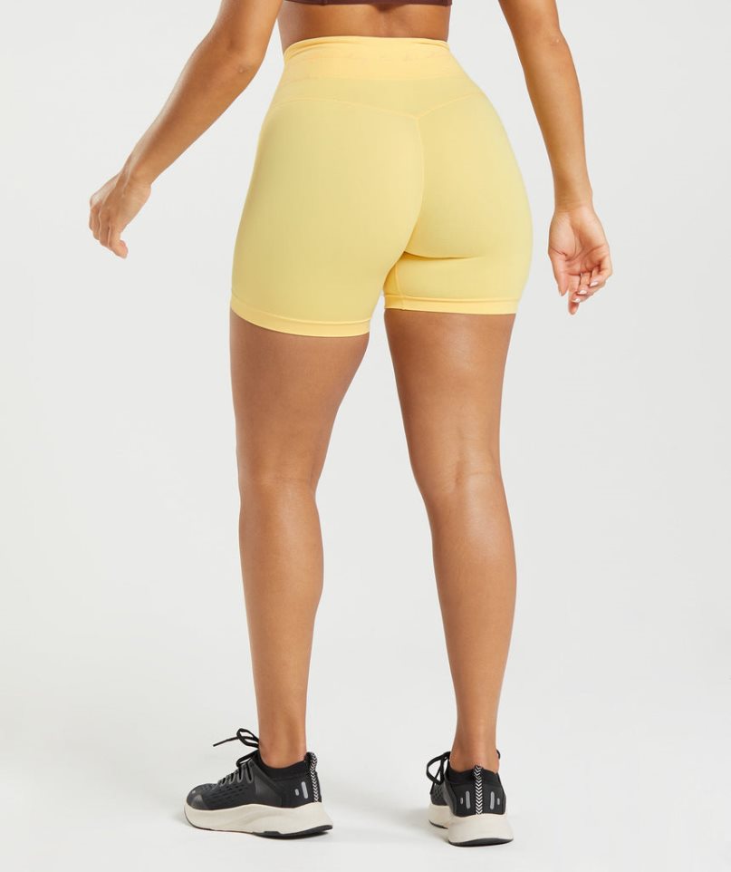 Pantalones Cortos Gymshark Whitney Mesh Mujer Amarillo | ES1673-EA