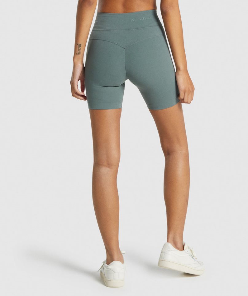 Pantalones Cortos Gymshark Whitney Mesh Mujer Verde | ES4752-VU