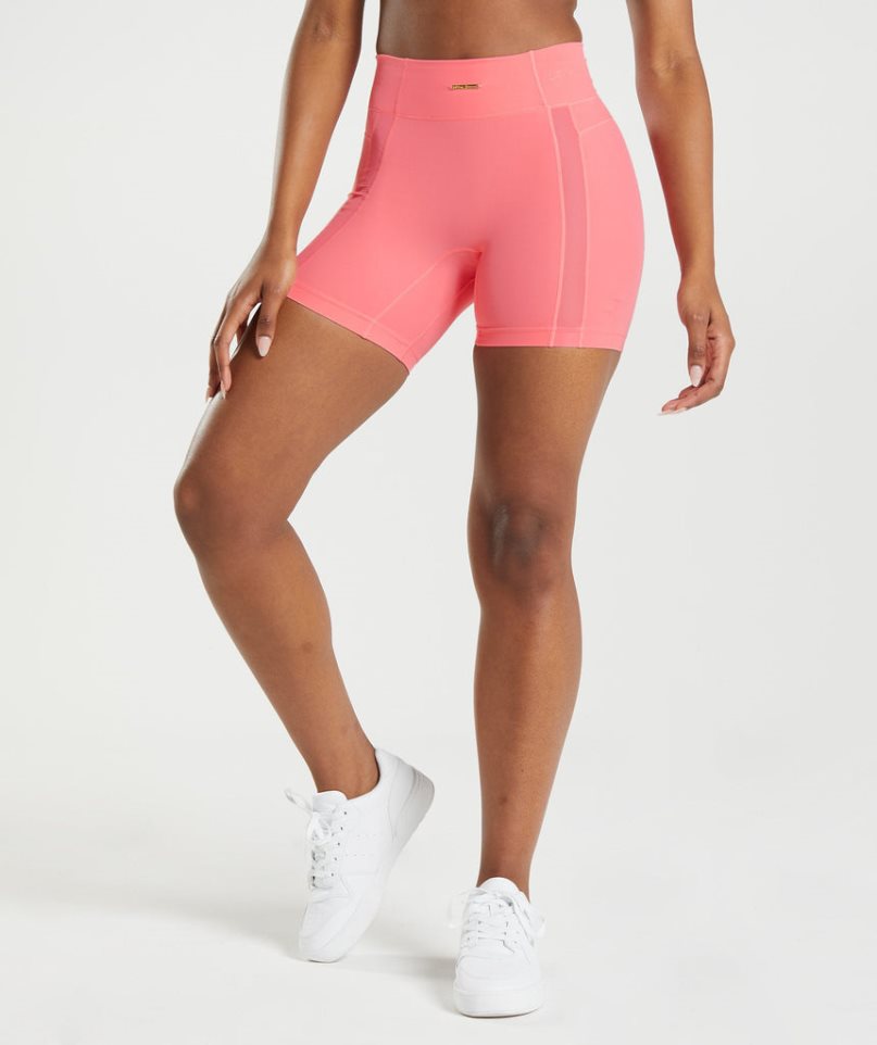 Pantalones Cortos Gymshark Whitney Mesh Mujer Rosas | ES7084-LD