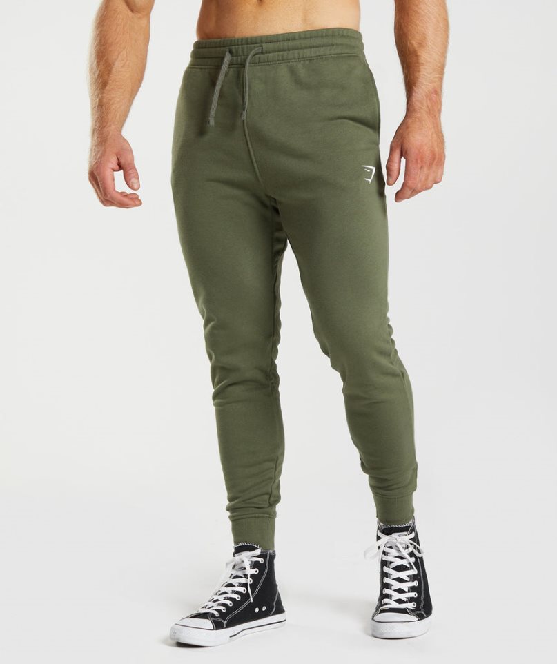 Pantalones Jogger Gymshark Crest Hombre Verde Oliva | ES9238-FC