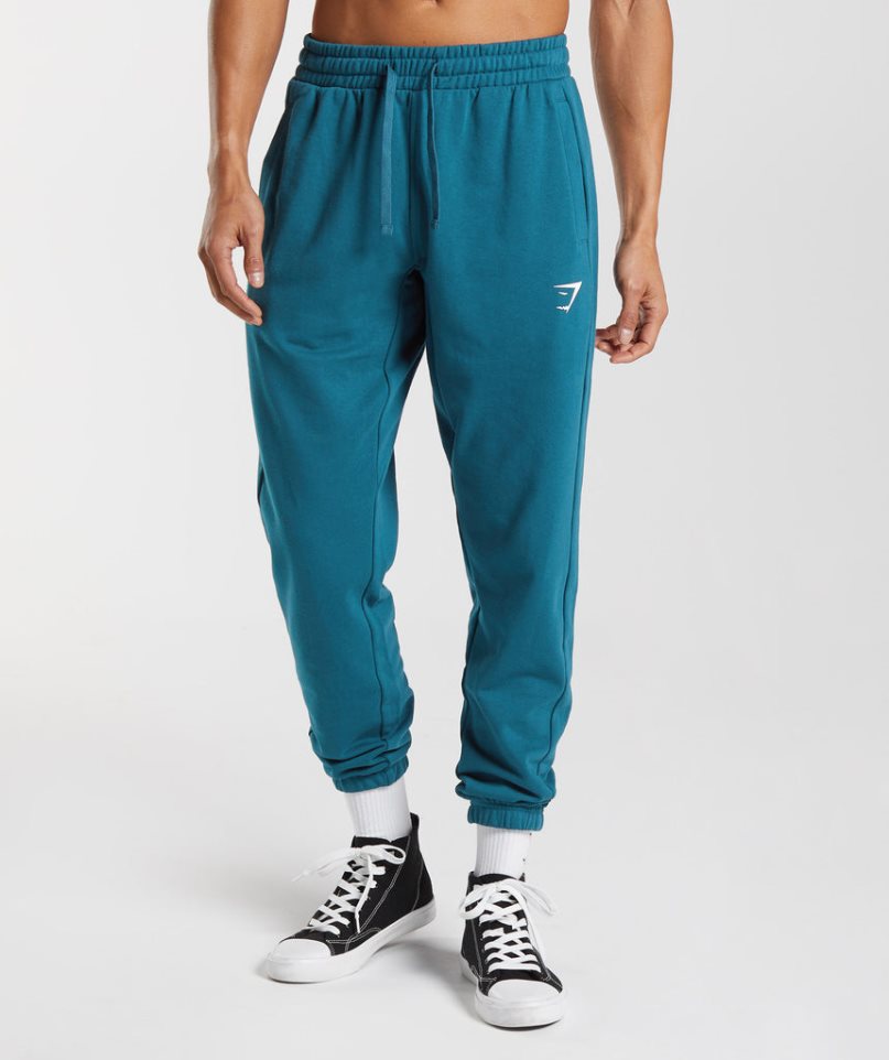 Pantalones Jogger Gymshark Essential Oversized Hombre Azules | ES5867-CU