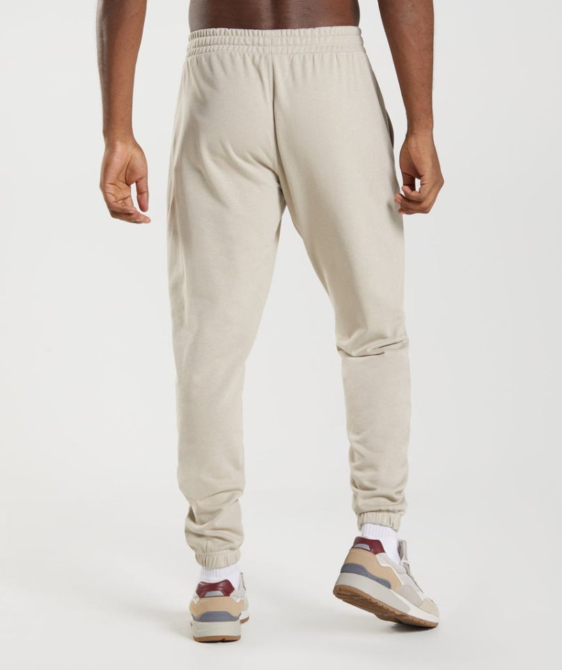 Pantalones Jogger Gymshark Essential Oversized Hombre Creme | ES7089-MA