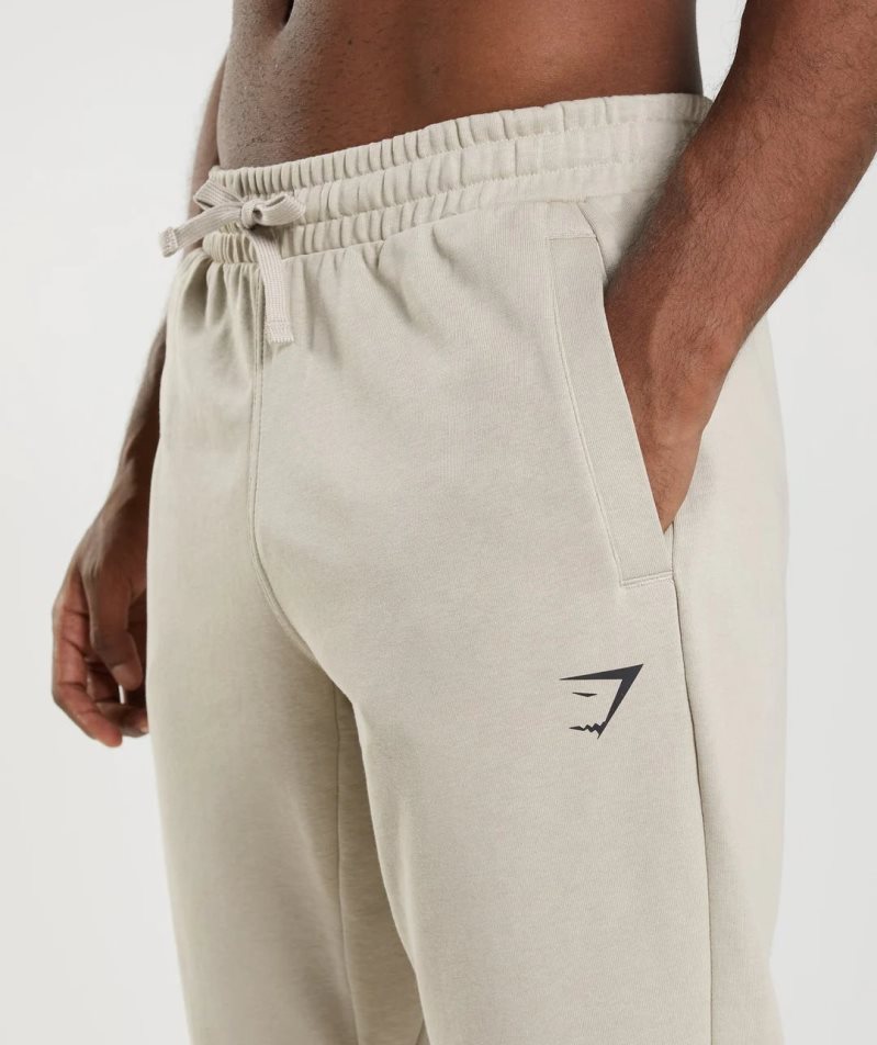 Pantalones Jogger Gymshark Essential Oversized Hombre Creme | ES7089-MA