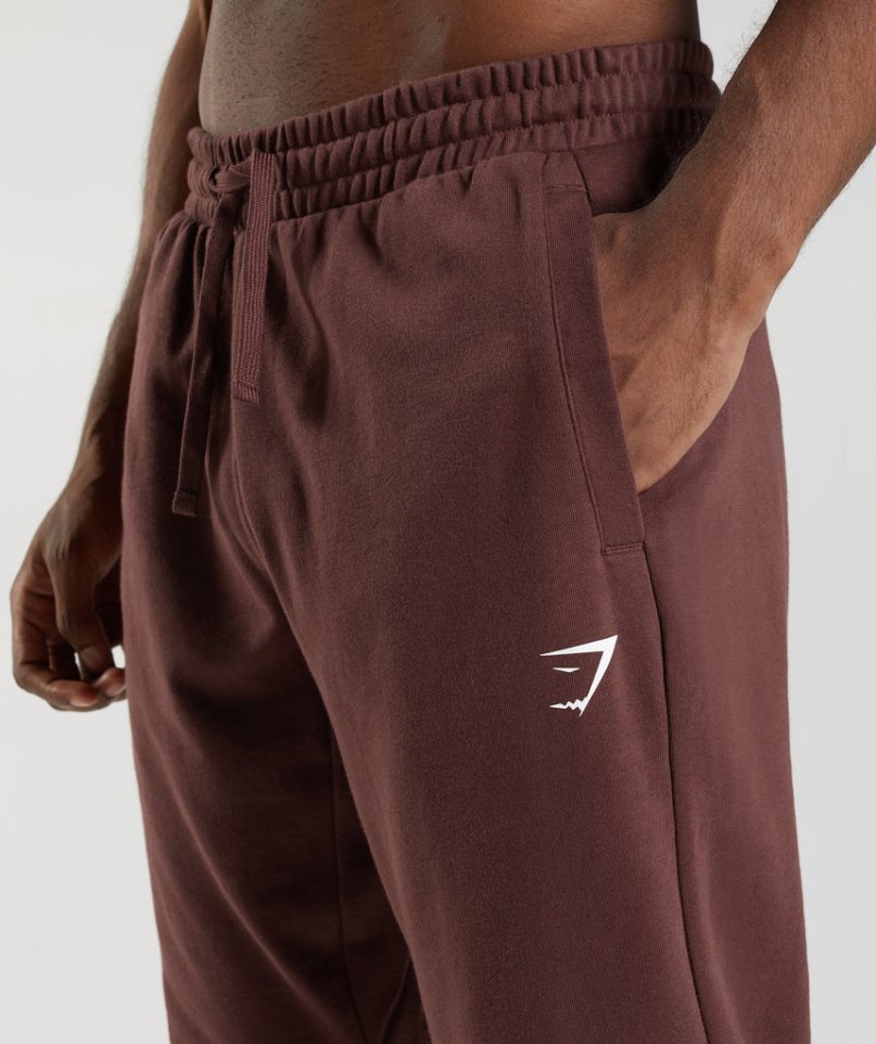 Pantalones Jogger Gymshark Essential Oversized Hombre Marrones | ES7539-FT