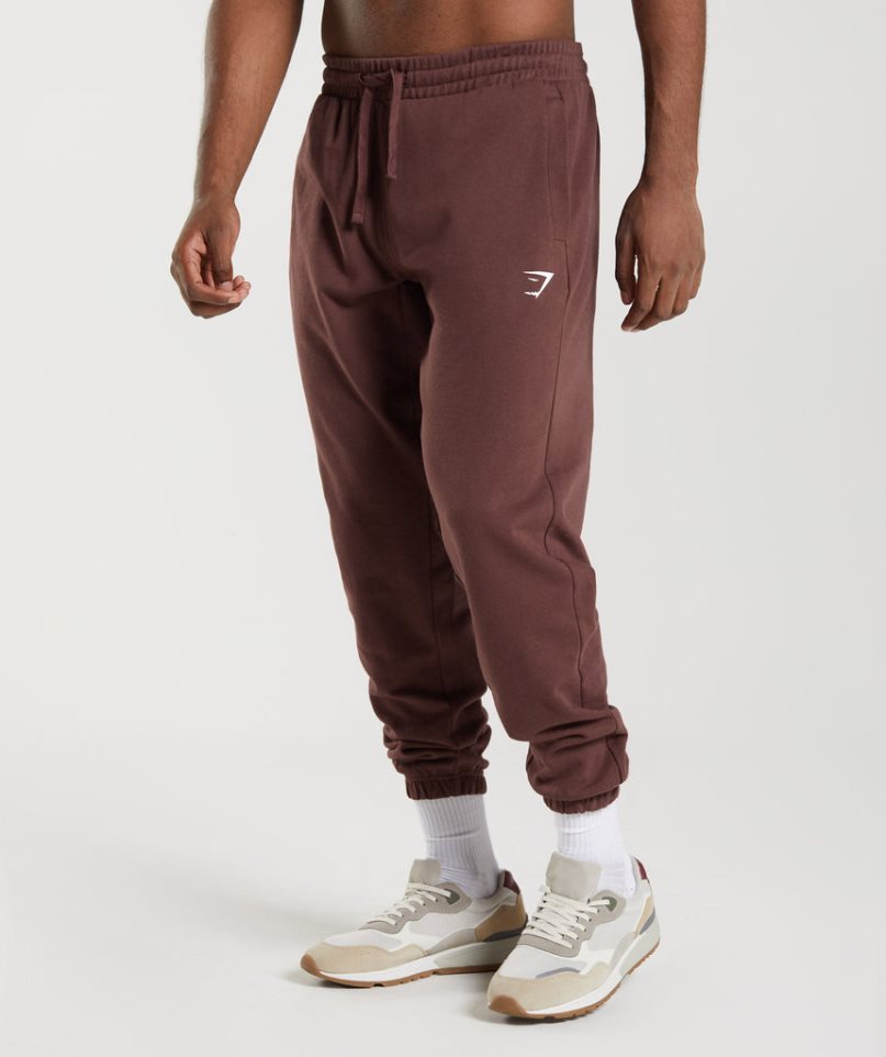 Pantalones Jogger Gymshark Essential Oversized Hombre Marrones | ES7539-FT