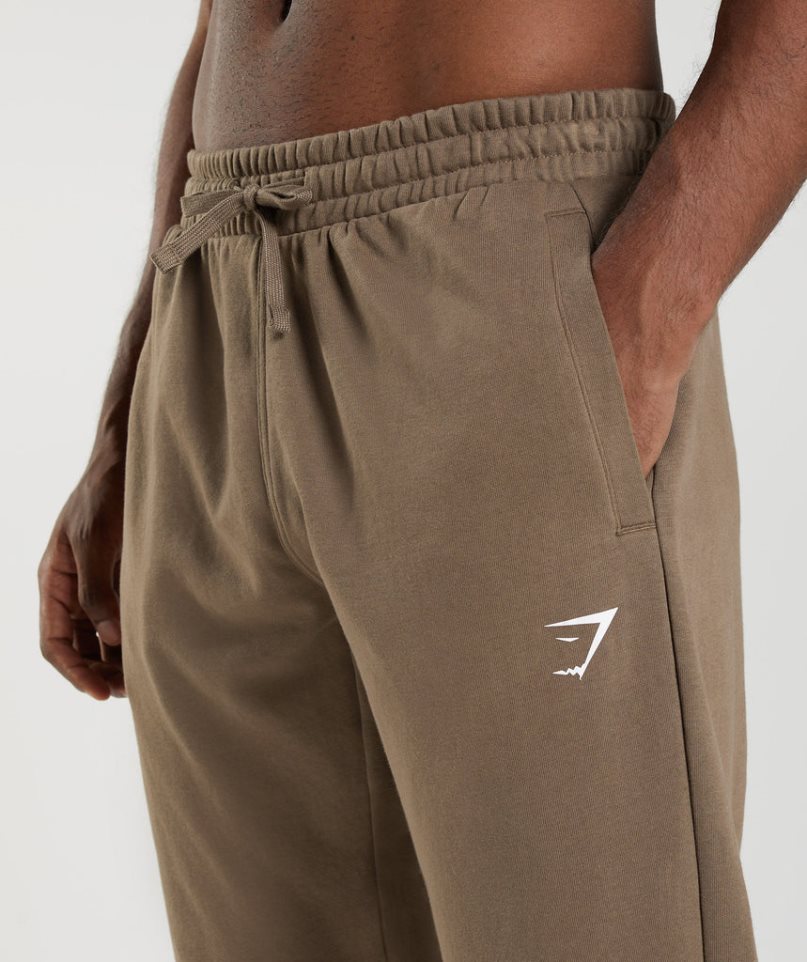 Pantalones Jogger Gymshark Essential Oversized Hombre Marrones | ES8471-VQ