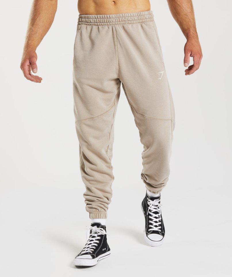 Pantalones Jogger Gymshark Power Washed Hombre Beige | ES0361-HN