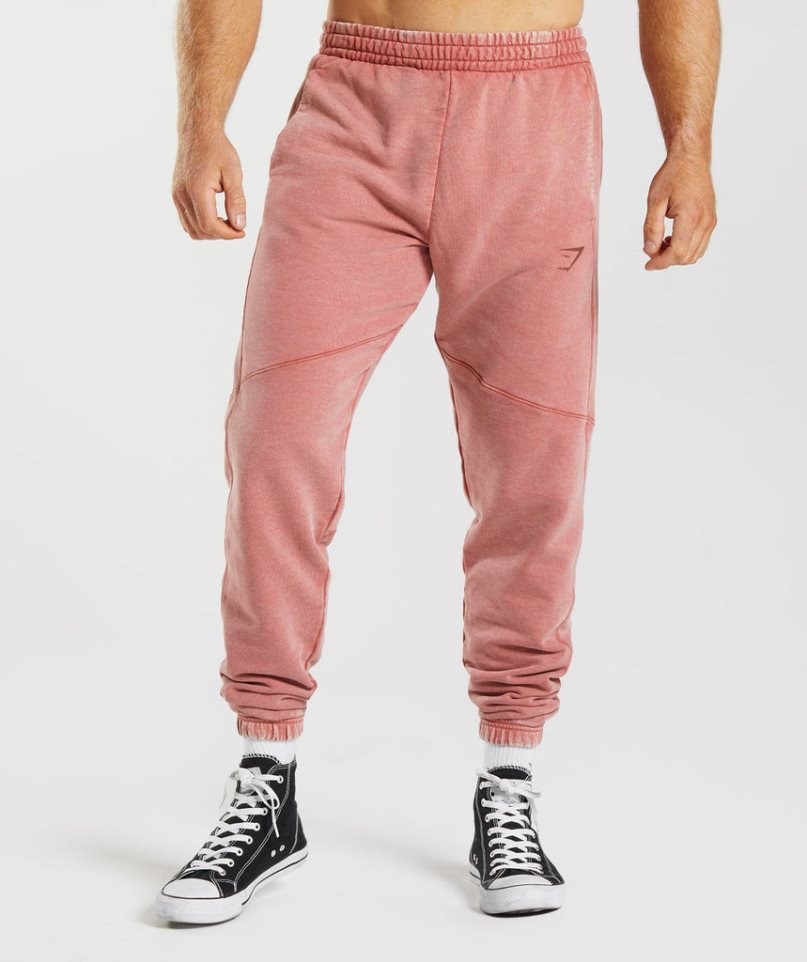 Pantalones Jogger Gymshark Power Washed Hombre Rosas | ES9215-FJ