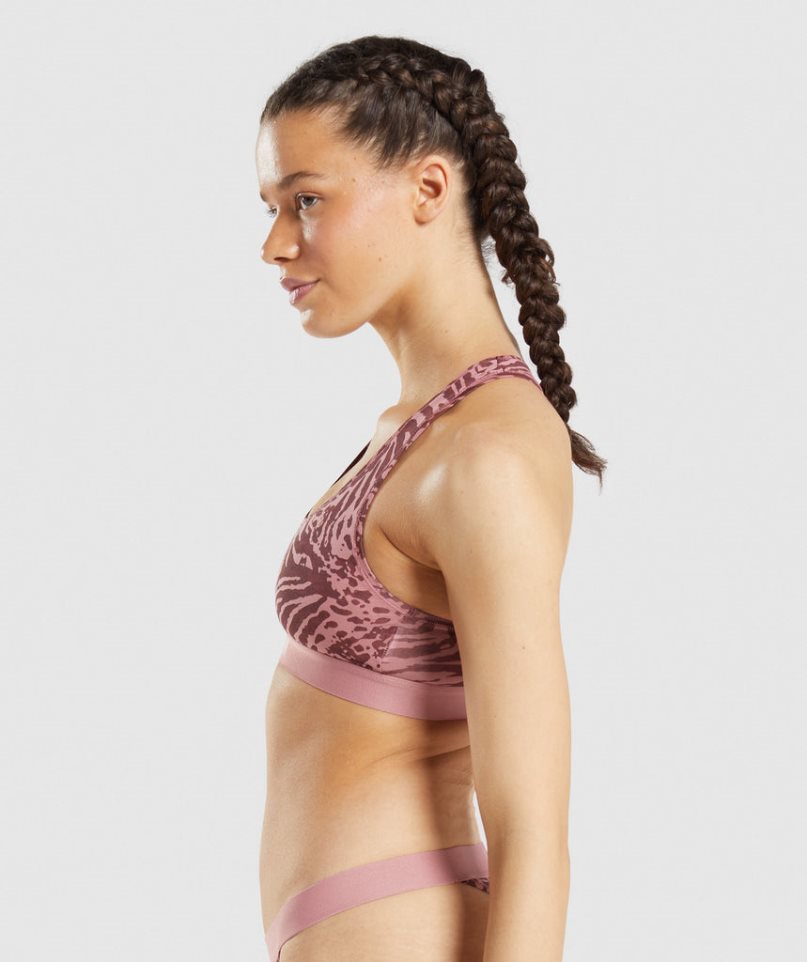 Ropa Interior Gymshark Algodon Bralette Mujer Rosas | ES1702-FC