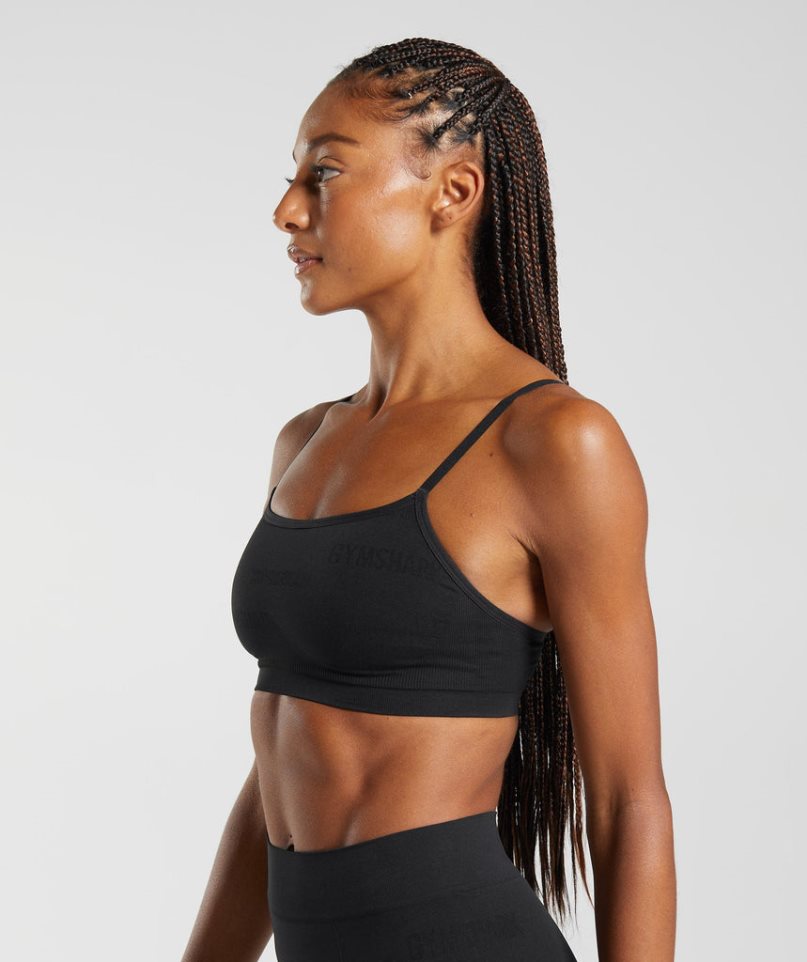 Ropa Interior Gymshark Seamless Jacquard Bralette Mujer Negras | ES1826-HO