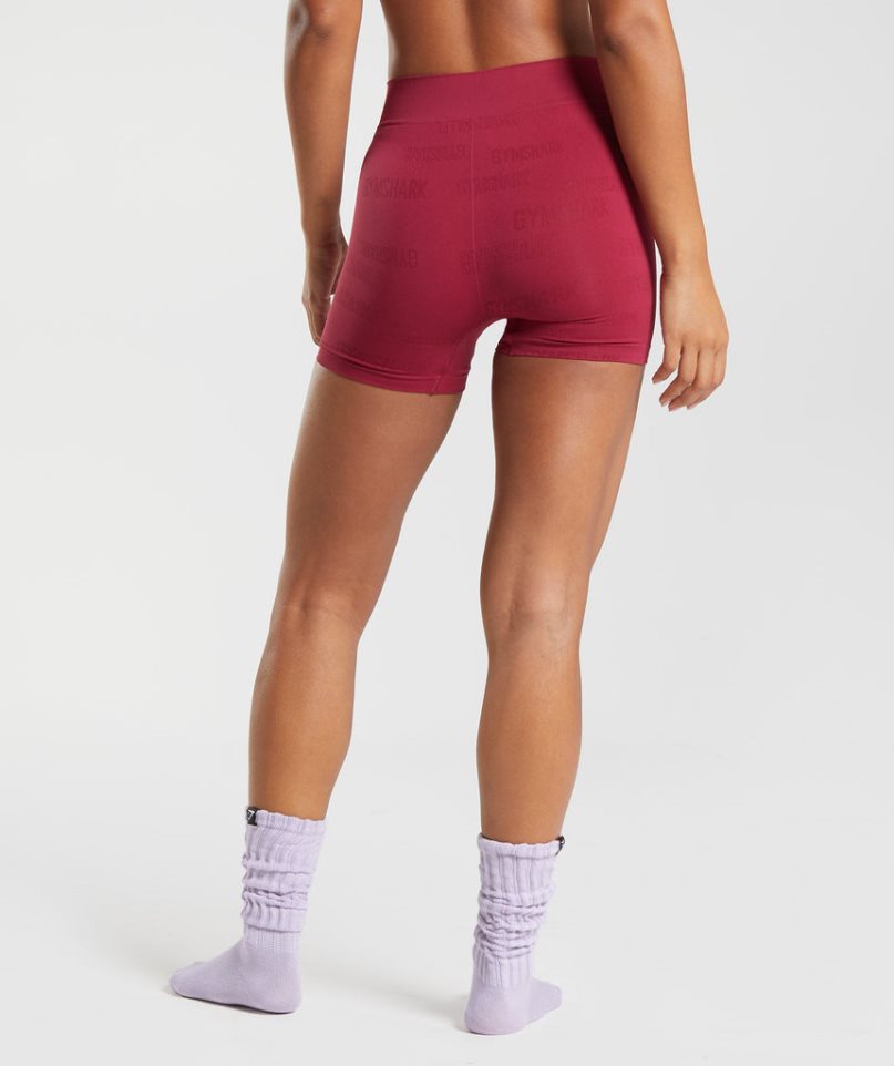 Ropa Interior Gymshark Seamless Jacquard Boxers Mujer Rosas | ES6420-VB