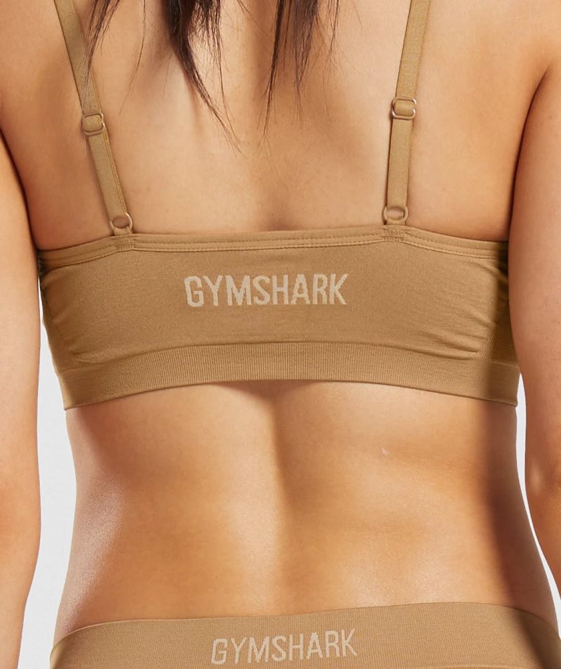 Ropa Interior Gymshark Seamless Low Neck Bralette Mujer Marrones Claro | ES3978-RF