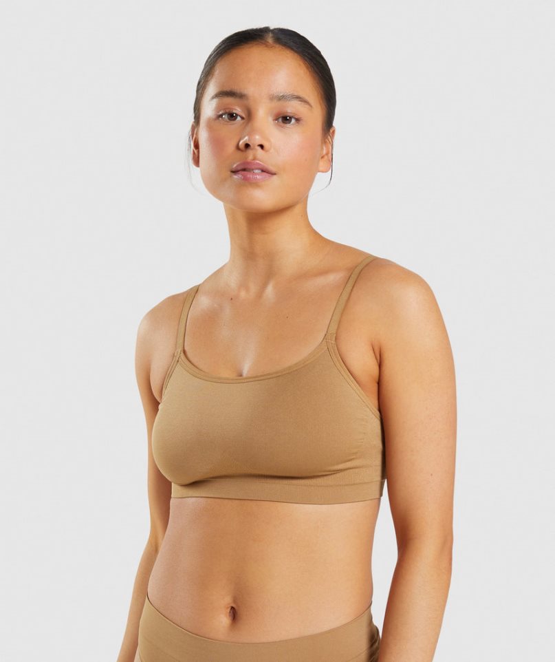 Ropa Interior Gymshark Seamless Scoop Neck Bralette Mujer Marrones Claro | ES0634-TA