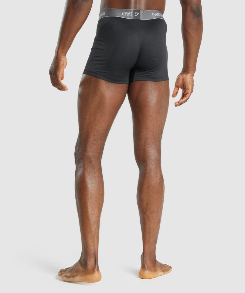 Ropa Interior Gymshark Sports Tech Boxers 2pk Hombre Negras | ES6085-IB