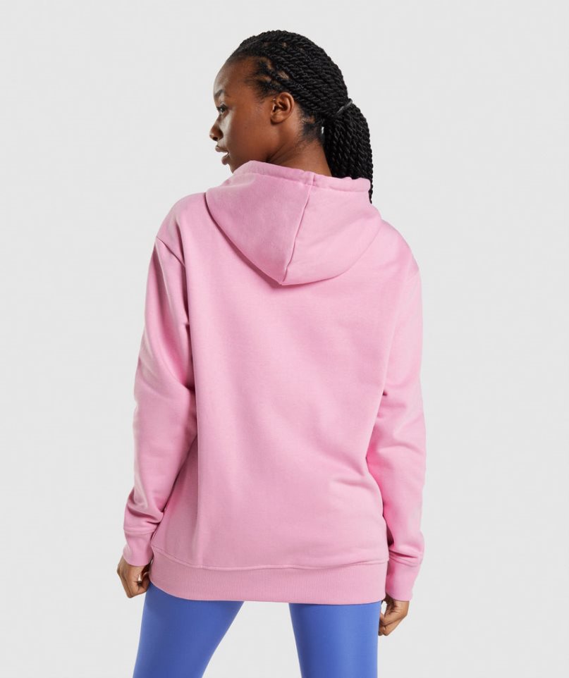 Sudadera Con Capucha Gymshark Apollo Oversized Mujer Rosas | ES0589-OU