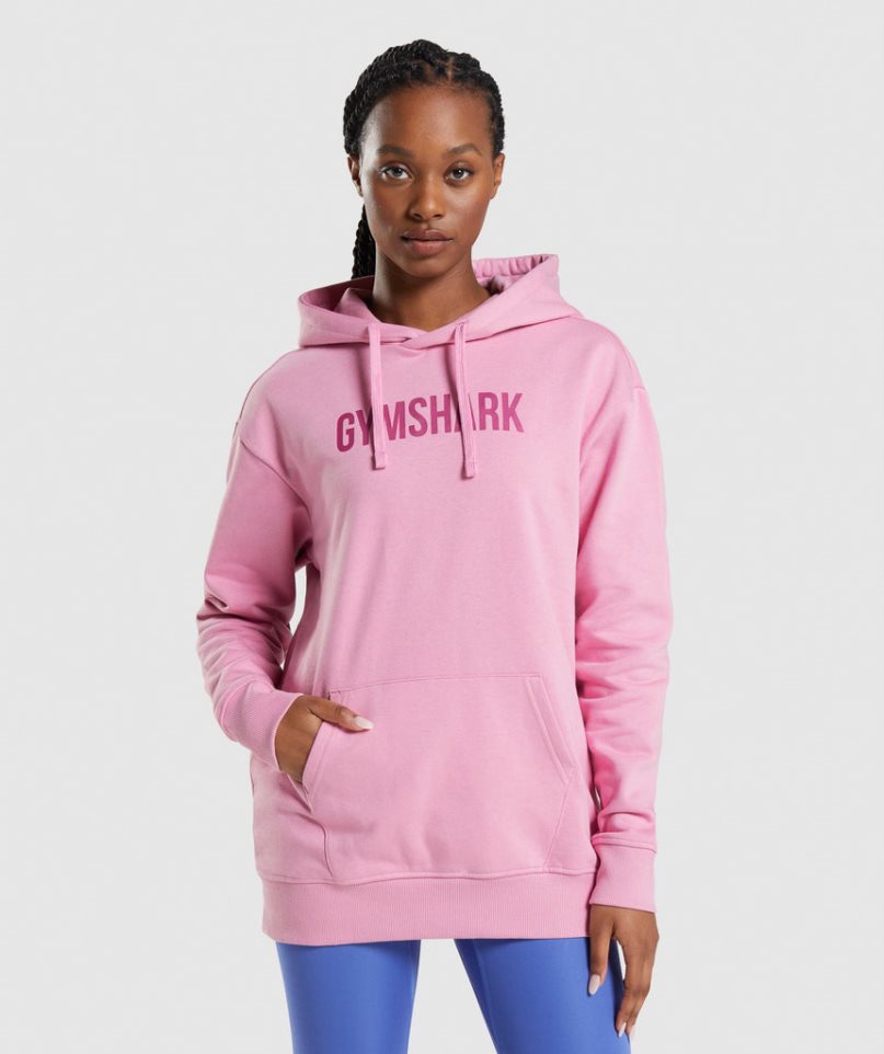 Sudadera Con Capucha Gymshark Apollo Oversized Mujer Rosas | ES0589-OU