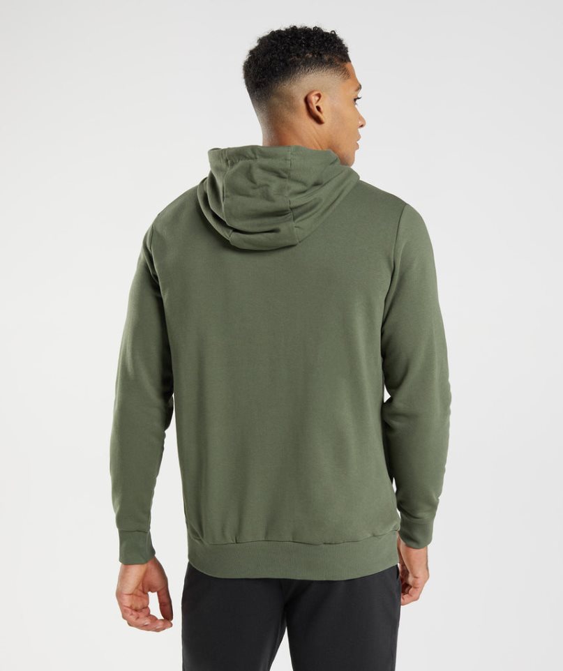 Sudadera Con Capucha Gymshark Block Hombre Verde Oliva | ES4285-JR