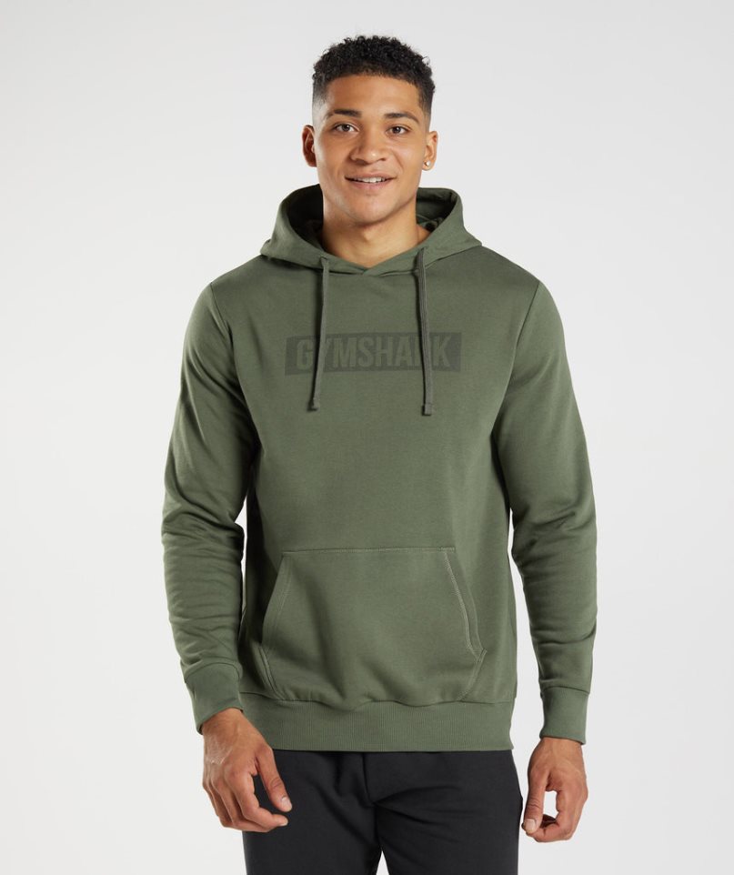 Sudadera Con Capucha Gymshark Block Hombre Verde Oliva | ES4285-JR