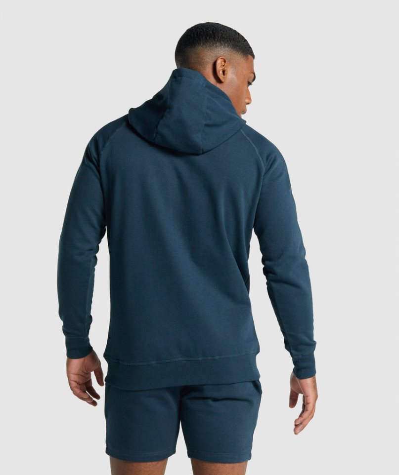 Sudadera Con Capucha Gymshark Crest Hombre Azul Marino | ES6037-SV