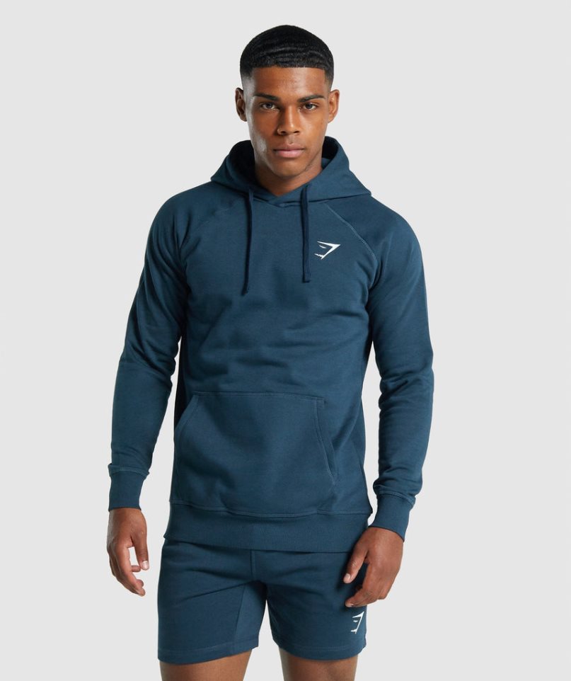 Sudadera Con Capucha Gymshark Crest Hombre Azul Marino | ES6037-SV