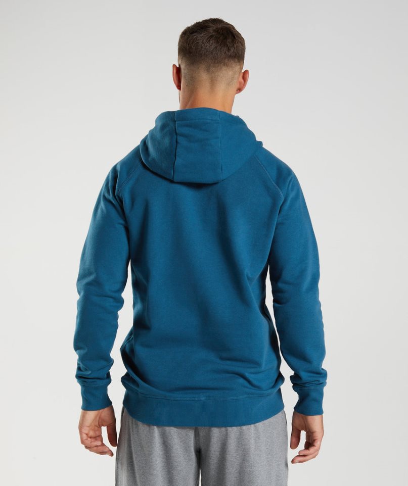 Sudadera Con Capucha Gymshark Crest Hombre Azules | ES6793-HM