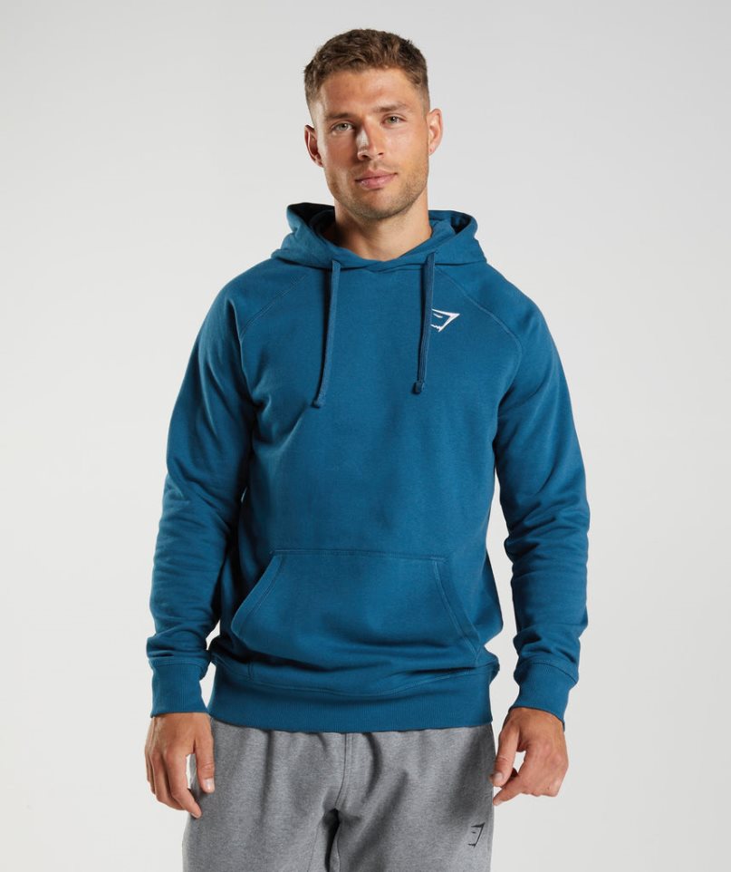 Sudadera Con Capucha Gymshark Crest Hombre Azules | ES6793-HM