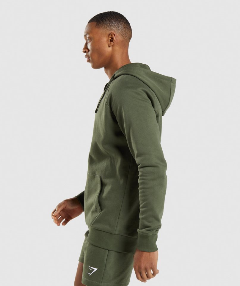 Sudadera Con Capucha Gymshark Crest Zip Up Hombre Verde Oliva | ES3021-AB