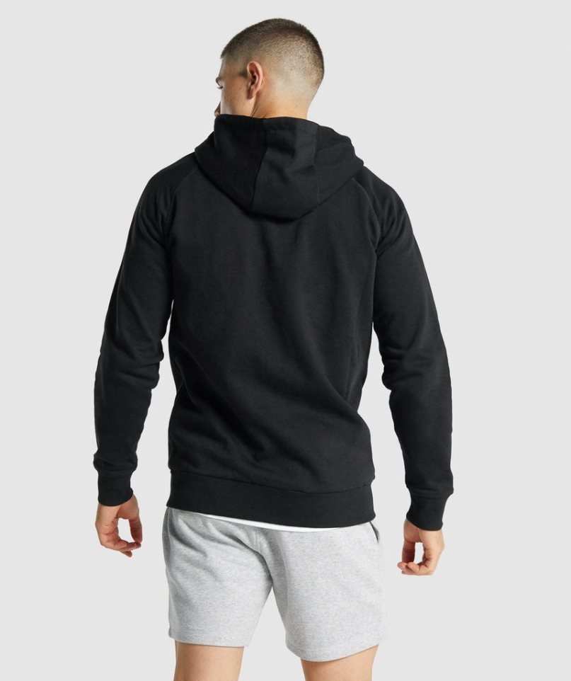 Sudadera Con Capucha Gymshark Crest Zip Up Hombre Negras | ES3516-HA