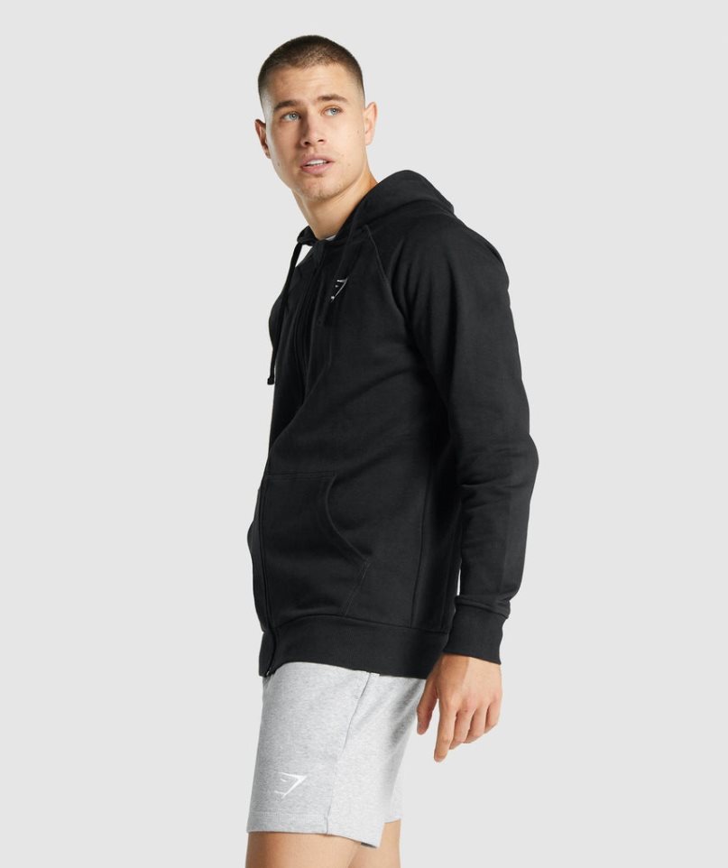 Sudadera Con Capucha Gymshark Crest Zip Up Hombre Negras | ES3516-HA