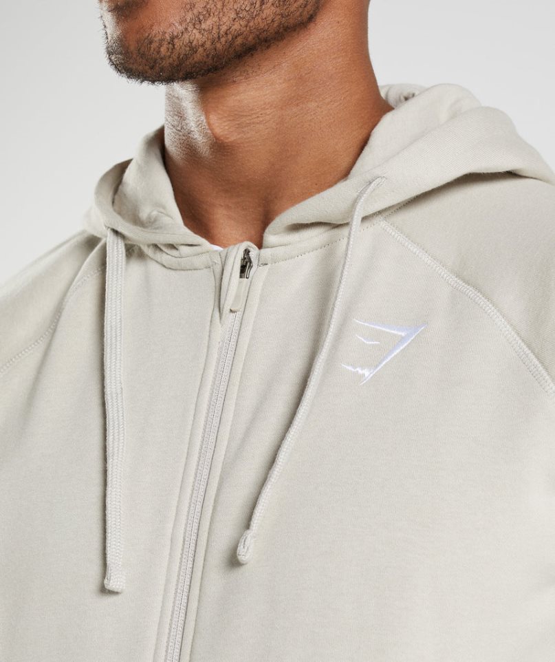 Sudadera Con Capucha Gymshark Crest Zip Up Hombre Gris Claro | ES9701-UT