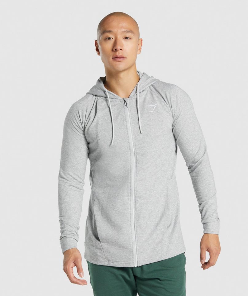 Sudadera Con Capucha Gymshark Critical 2.0 Zip Up Hombre Gris Claro | ES9640-LM