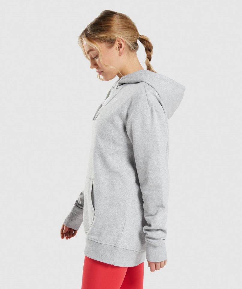 Sudadera Con Capucha Gymshark Entrenamiento Oversized Mujer Gris Claro | ES1487-SY