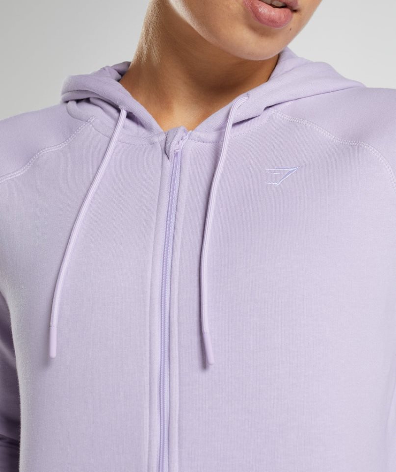 Sudadera Con Capucha Gymshark Entrenamiento Zip Mujer Lavanda | ES1972-PT