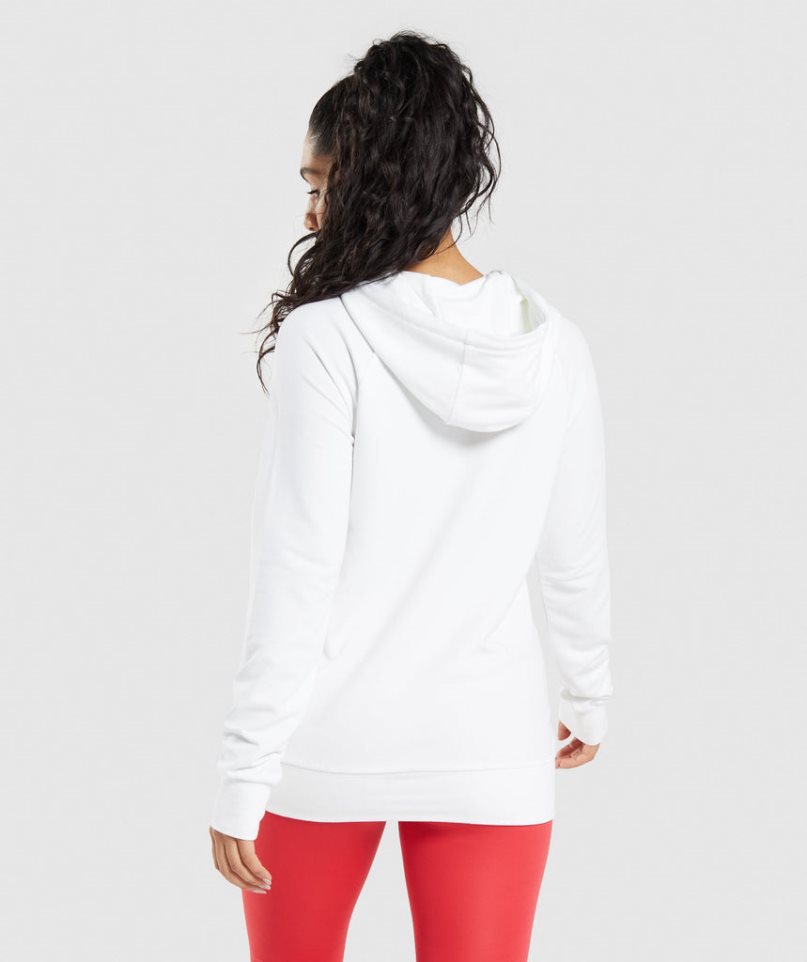 Sudadera Con Capucha Gymshark Entrenamiento Mujer Blancas | ES3081-DS