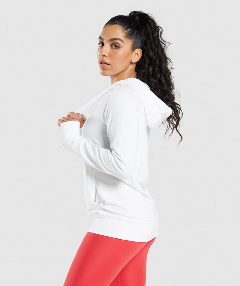 Sudadera Con Capucha Gymshark Entrenamiento Mujer Blancas | ES3081-DS