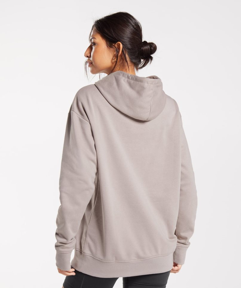 Sudadera Con Capucha Gymshark Entrenamiento Oversized Mujer Gris | ES3254-ZP