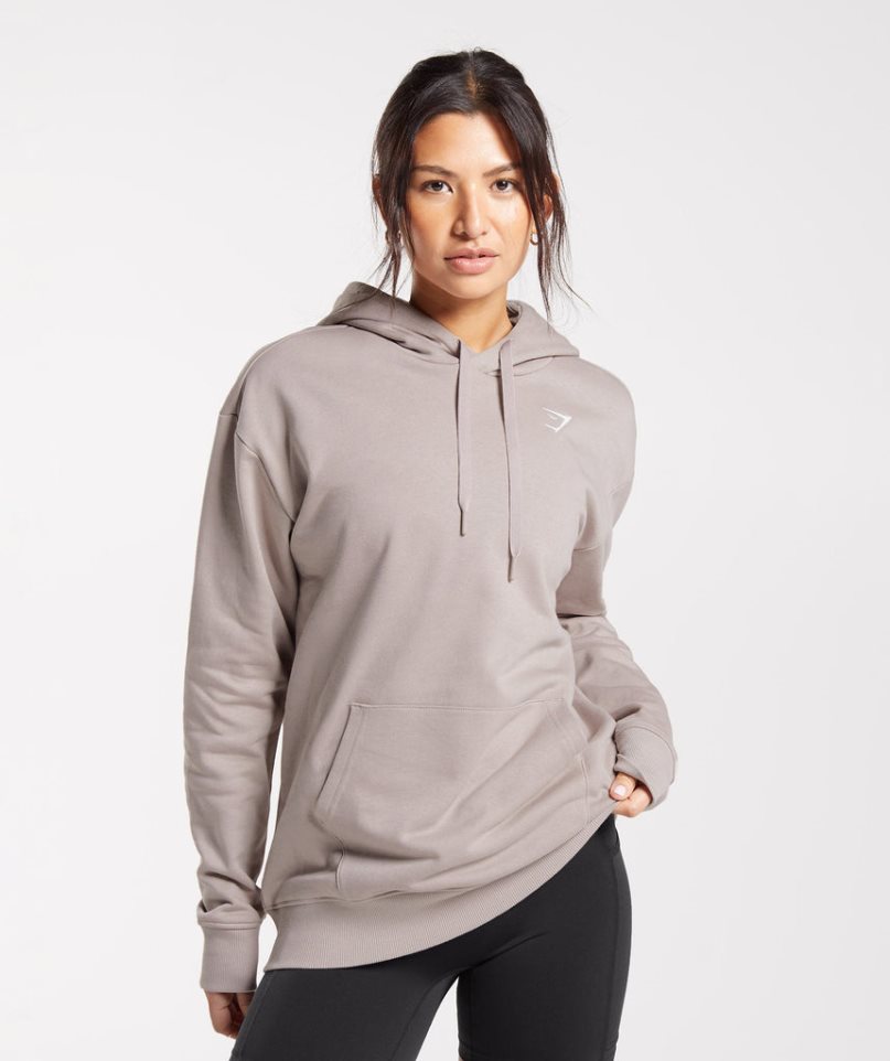 Sudadera Con Capucha Gymshark Entrenamiento Oversized Mujer Gris | ES3254-ZP