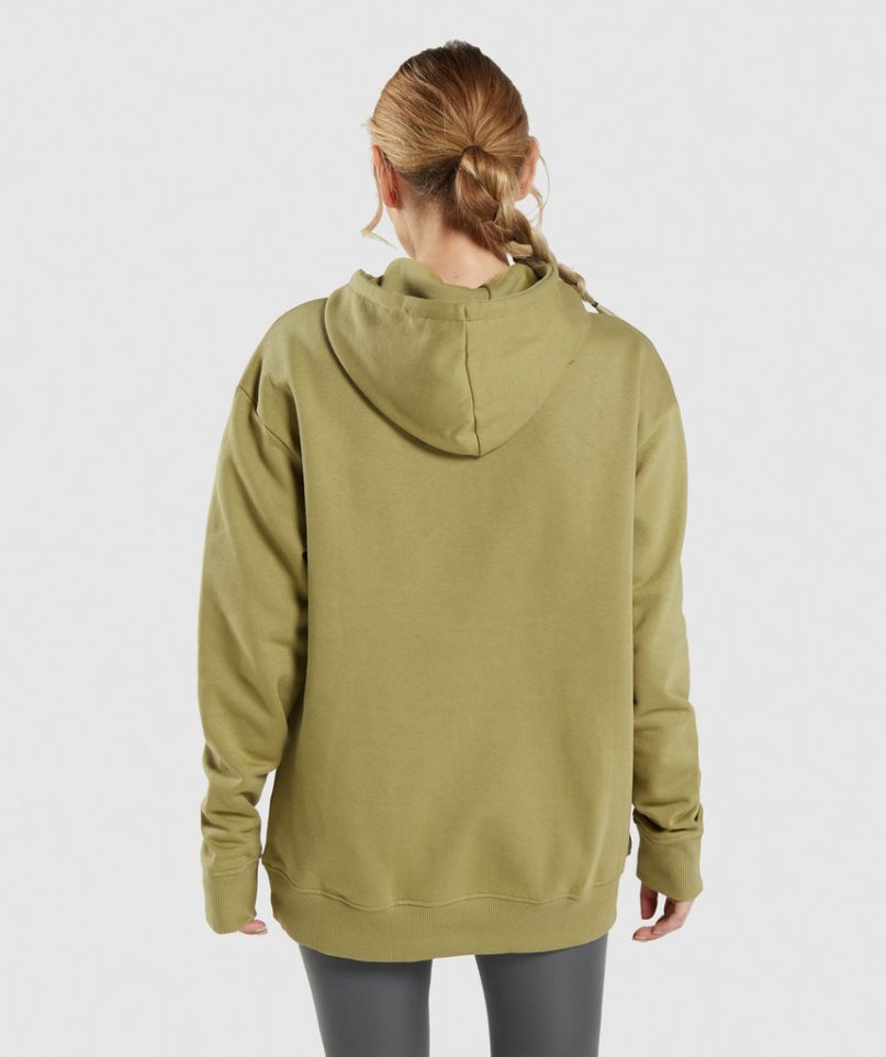 Sudadera Con Capucha Gymshark Entrenamiento Oversized Mujer Verde Oliva | ES3642-HT